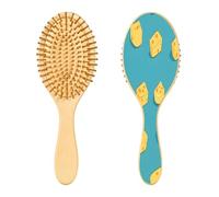 SKYSHU Cheese - Spazzola per capelli in legno naturale, con comode setole in legno, districante e acconciatura, ovale, per donne, uomini e bambini, per tutti i tipi di capelli bagnati, secchi e