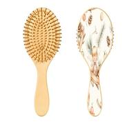 SKYSHU Cute Little Angels - Spazzola per capelli in legno naturale, con comode setole in legno, districante e acconciante, ovale, per donne, uomini e bambini, per tutti i tipi di capelli (bagnati,