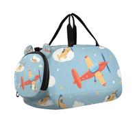 SKYSHU Grande borsa da viaggio impermeabile per aeroplano, con tracolla staccabile, con scomparto per scarpe e tasca bagnata