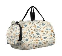 SKYSHU Little Flower, borsa da palestra impermeabile, con tracolla staccabile, con scomparto per scarpe e tasca bagnata