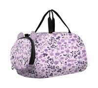 SKYSHU Little Flower, borsa da palestra impermeabile, con tracolla staccabile, con scomparto per scarpe e tasca bagnata