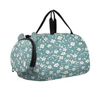 SKYSHU Little Flower, borsa da palestra impermeabile, con tracolla staccabile, con scomparto per scarpe e tasca bagnata