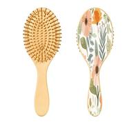 SKYSHU Petali, spazzola per capelli in legno naturale con comode setole in legno, spazzola per capelli ovale per donne, uomini e bambini, tutti i tipi di capelli (bagnati e danneggiati