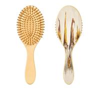 SKYSHU Spazzola per capelli a forma di gnomo di girasole, in legno naturale, con comode setole in legno, spazzola districante e modellante ovale, per donne, uomini e bambini, per tutti i tipi di