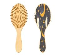 SKYSHU Spazzola per capelli in legno naturale, con comode setole in legno, districante e acconciatura, ovale, per donne, uomini e bambini, per tutti i tipi di capelli (capelli bagnati, secchi e