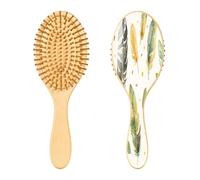 SKYSHU Spazzola per capelli in legno naturale con comode setole in legno, spazzola districante e modellante ovale per donne, uomini e bambini, tutti i tipi di capelli (capelli bagnati, secchi e