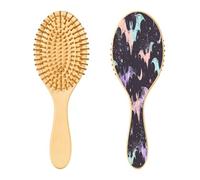 SKYSHU Spazzola per capelli in legno naturale con comode setole in legno, spazzola districante e modellante ovale per donne, uomini e bambini, per tutti i tipi di capelli bagnati, secchi e danneggiati