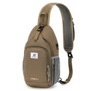 SKYSPER Borsa a tracolla RFID Zaino a tracolla trasversale Borsa a spalla Zaino da viaggio Escursionismo Daypack per Donne Uomini, Tortora, M