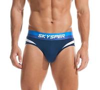 SKYSPER Jockstrap Perizoma Underwear Sospensorio Intimo Confortevole per Sport Fitness Party Ciclismo Calcio ect, PE01-Blu, XXL
