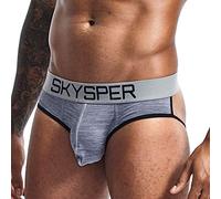 SKYSPER Jockstrap Perizoma Underwear Sospensorio Intimo Traspirante per Sport Fitness Party Ciclismo Calcio ect Poliestere Spandex, Grigio, XXL