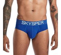 SKYSPER Jockstrap Perizoma Underwear Sospensorio Intimo Traspirante per Sport Fitness Party Ciclismo Calcio ect in Cotone + Spandex, Blu Navy, XXL