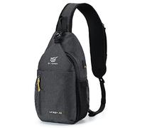 SKYSPER Zaino Monospalla Multifimzioni Borsa a Tracolla Impermeabile con Porta USB per Uomo Donna Casual Ciclismo Trekking Viaggio, X6-Nero