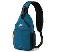 SKYSPER Zaino Monospalla Multifimzioni Borsa a Tracolla Impermeabile con Porta USB per Uomo Donna Casual Ciclismo Trekking Viaggio, X6-Blu