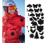 Skystuff 48 pezzi giumino, toppe in nylon, kit di riparazione per tende, autoadesive di riparazione per giacca, capispalla, tenda, colore nero