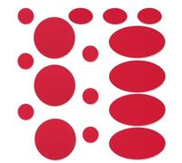 Skystuff 48 toppe in nylon per riparare piumini, kit di riparazione per tende, toppe autoadesive per riparazione di giacche, tende, capispalla, correggere fori nei vestiti, sacchi a pelo, rosso grande