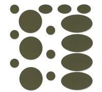 Skystuff 48 toppe in nylon per riparare piumini, kit di riparazione per tende, toppe autoadesive per riparare giacche, tende, capispalla, correggere fori in vestiti, sacchi a pelo, verde militare
