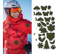 Skystuff Confezione da 48 toppe per piumini, nastro di riparazione in nylon, kit di riparazione per tende, toppe di riparazione autoadesive per riparazione di tende, capispalla, giacca, verde militare