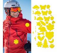 Skystuff Confezione da 48 Toppe per Piumini, Nastro di Riparazione in Nylon, Kit di Riparazione per Tende, Toppe di Riparazione autoadesive per Riparazione di Tende, Capispalla, Giacche, Giallo