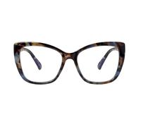 SKYWAY Occhiali da Lettura Donna, Cat Eye Occhiali da Vista Oversize alla Moda con Blocco Luce Blu, Montatura Quadrata a Occhio di Gatto con Cerniera a Molla (Blu Tartaruga,1.0)