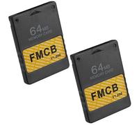 Skywin FMCB - Scheda di memoria McBoot v1.966 per PS2-2 Pack Plug and Play PS2 - scheda di memoria da 64 GB PS2 per giochi su disco USB o disco rigido