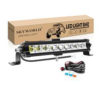 SKYWORLD 11 pollici 28 cm 30W 3000LM Barra led fuoristrada Slim con 12V Cablaggio Kit, Combinata Barra Luce a Led, Luci di Lavoro per 4x4 Auto Camion Barca SUV ATV UTV, Impermeabile 6000K Bianca