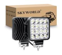 SKYWORLD 2 Pcs Mini Faro da Lavoro Led, 3.3 pollici 48W Spot Luci di Lavoro a Led barra led fuoristrada Fari di Profondità per Auto Trattore Escavatore Camion SUV ATV 4x4, 6000K Faretti Fendinebbia