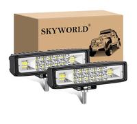 SKYWORLD 2 Pcs Mini Faro da Lavoro Led, 6 Pollici 15 cm 24W Barra Led Slim