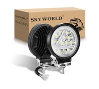 SKYWORLD 2 Pcs Tontodo Faro da Lavoro Led, 10cm 36W Spot Luci di Lavoro a Led 12V 24V, Fari di Profondità, Bianco Ambra Faretti Fendinebbia per 4x4 Fuoristrada Camion Auto SUV ATV Trattore