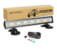 SKYWORLD 20 pollici 51 cm 420W Barra LED Fuoristrada con 12V Cablaggio, 2Pcs supporto magnetico per barra luminosa, barra Luci di lavoro per Auto Trattore Camion SUV 4x4 Veicoli Offroad