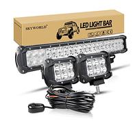 SKYWORLD 20 pollici 51cm 126W Barra Led Fuoristrada con 12V kit di Cablaggio, 2pcs 4 pollici Spot Luci da Lavoro a led Faro Fendinebbia per 4x4 Auto Off Road Camion SUV ATV Veicoli