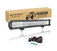 SKYWORLD 20 Pollici 51cm 288W Barra Led Fuoristrada, Barra Luce Led Con 12V Cablaggio, Luci di Lavoro Barra Luminosa a Led Per Auto Trattore Camion 4x4 Veicoli Offroad, 6000K Bianca