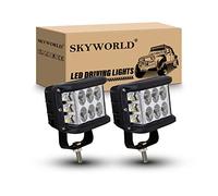 SKYWORLD 2Pcs Faro da Lavoro Led, 10cm 4 pollici 60W Dual Side Shooter Led Cube, Luci Stroboscopiche 12V 24V Fendinebbia Off Road Lampada da Lavoro per ATV UTV SUV Auto Truck Car Boat, Ambra Bianco