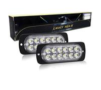 SKYWORLD 2pz Luci stroboscopiche a LED Bianco 12 LED 12V 24V Lampeggiante Luci stroboscopiche di emergenza Strobo Barra Luminosa per Moto Auto Camion Truck Trailer