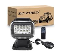SKYWORLD 3D Faro da ricerca Led, 50W Spot Luce da Lavoro Telecomandato con Base Magnetico, Rotazione 360°, Luce da Ricerca per Auto Fuoristrada Camion SUV 4x4 Barca, 12V 24V Fari di Profondità