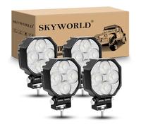 SKYWORLD 4 Pcs Mini Faro da Lavoro LED, 2.8 Pollici 7cm 16W Flood Light Luci di Lavoro Fari a Led 12V 24V per 4x4 Auto Fuoristrada Trattore Escavatore Camion SUV ATV Barca, 6000K Faretti Fendinebbia