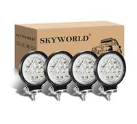 SKYWORLD 4 Pcs Tontodo Faro da Lavoro Led, 10cm 36W Spot Luci di Lavoro a Led 12V 24V, Fari di Profondità, Bianco Ambra Faretti Fendinebbia per 4x4 Fuoristrada Camion Auto SUV ATV Trattore