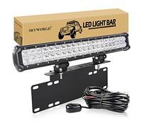 SKYWORLD 50 cm 126W Barra Led Fuoristrada + Porta Targa + 12V Cablaggio Kit