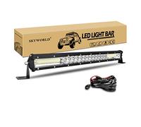 SKYWORLD 50 cm 180W 7D Barra Led Slim Fuoristrada con 12V Cablaggio Kit | Combo Faretto Fendinebbia, Barra Fari Profondità Led Luci di Lavoro per Auto Offroad Camion Trattore Veicoli 4x4 SUV ATV UTV