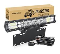 SKYWORLD 50 cm 288W Barra Led Fuoristrada + Porta Targa + 12V Cablaggio Kit
