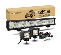 SKYWORLD 50 cm 420W Barra LED con 12V Cablaggio y 2 x Fari Led Fuoristrada