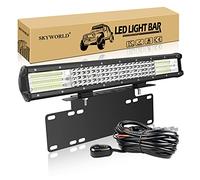 SKYWORLD 50 cm 510W Barra Led Fuoristrada + Porta Targa + 12V Cablaggio Kit