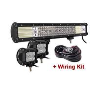 SKYWORLD 51cm 510W Barra Led con 12V kit di Cablaggio, 2pcs 10cm 18W Flood Luci da Lavoro a led Fari Led per 4x4 Fuoristrada Auto Off Road Camion SUV ATV Veicoli, 6000K Faretti Fendinebbia