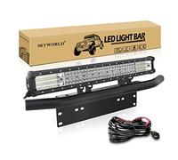 SKYWORLD 59cm 570W Barra LED con 12V Cablaggio kit, Bull bar Paraurti Anteriore per Barra Luminosa a Led Fuoristrada 4x4 Auto Veicoli Trattore SUV ATV UTV 4WD, 6000K Faretti Fendinebbia