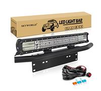 SKYWORLD 59cm 570W Barra LED Fuoristrada Barra Luce a Led con 12V Toggle Cablaggio Kit e Bull bar Paraurti Anteriore per Auto Camion SUV ATV Barca 4x4 Veicoli Offroad, 6000K Faretti Fendinebbia