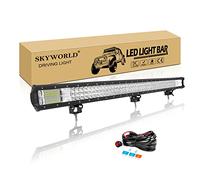 SKYWORLD Barra Led Fuoristrada 100cm 540W Barra Luce a Led Con 12V Cablaggio, Impermeabile Fari Luci di Lavoro Esterno Per Auto Trattore Camion SUV UTE Barca 4x4 Veicoli Offroad, 6000K Bianca