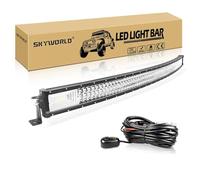 SKYWORLD Barra Led Fuoristrada 132cm, 675W Tripla Fila Barra Luce Led con Cablaggio, faro da lavoro led 12v, Impermeabile Faretti Fendinebbia, Curvo Fanali anteriori per 4x4 Veicoli Offroad Camion
