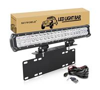 SKYWORLD Barra LED Fuoristrada 20" 50.8cm 126W Con Strobo, Cablaggio Kit, Piastra di Supporto, 12V 24V Fari Luci di Lavoro Per Auto Camion SUV ATV 4x4 Veicoli