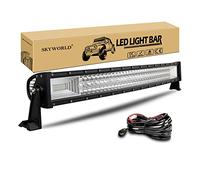 SKYWORLD Barra Led Fuoristrada, 32 pollici 80 cm 405W Curva Barra Luce Led con 12V Cablaggio Kit, Impermeabile Fari LED Luci da Lavoro per 4x4 Auto Camion SUV UTE ATV Barca, 6000K Bianca