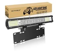 SKYWORLD Barra LED Fuoristrada 50 cm 510W + Staffa di Montaggio Targa