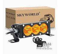 SKYWORLD Barra Led Fuoristrada 6" 15cm 30W Barra Luce Led, una riga Fari Led Trattore 12V 24V Flood Faro da Lavoro Luci Led per 4x4 Auto Offroad Camion SUV ATV Veicoli, 3000K Faretti Fendinebbia
